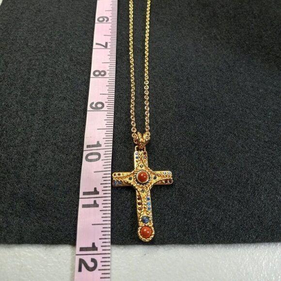 Camrose & Kross Jackie Kennedy JBK Reproduction Gemstone Cross in box with COA - Picture 6 of 8